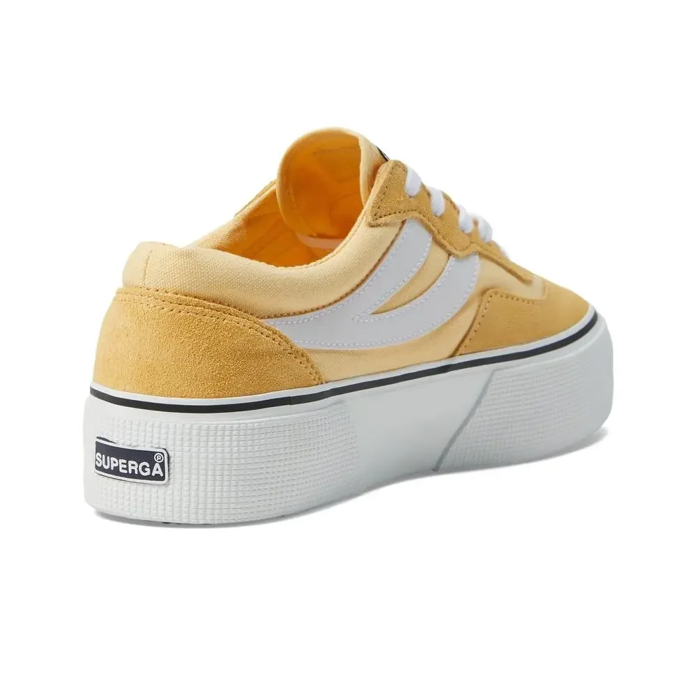 SUPERGA 3041 REVOLLEY -BLOCK PLATFORM YELLOW LIGHT WHITE EU 40 US WOMENS 9 M